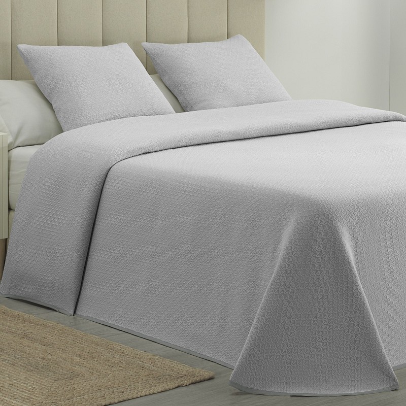 Colcha Piqué Aitana Gris Calidad Hotel Tejido Polialgodón