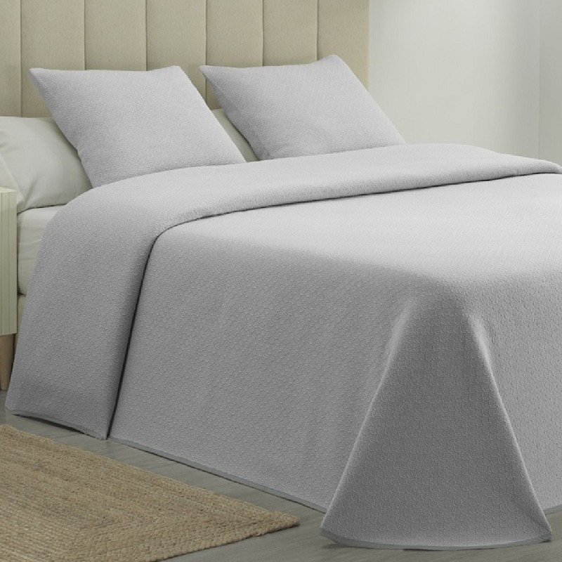 Colcha Piqué Aitana Gris Calidad Hotel Tejido Polialgodón