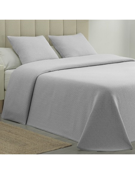 Colcha Piqué Aitana Gris Calidad Hotel Tejido Polialgodón
