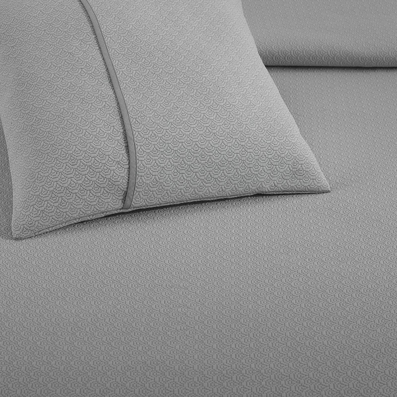 Colcha Piqué Aitana Gris Calidad Hotel Tejido Polialgodón