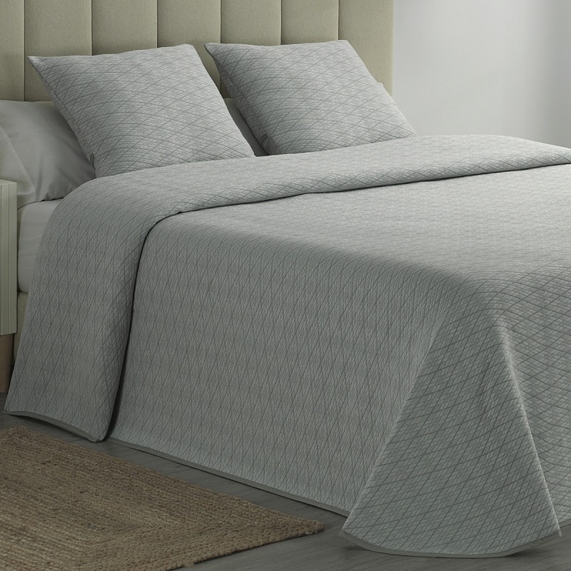 Colcha Piqué Rombos Gris Calidad...