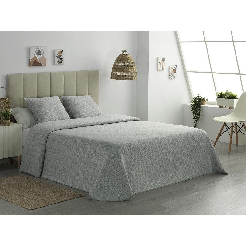 Colcha Piqué Rombos Gris Calidad...