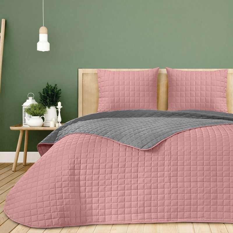 Colcha Bouti de Verano Bicolor Patrón Cosido de Cuadros Modelo Albir