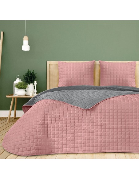 Colcha Bouti de Verano Bicolor Patrón Cosido de Cuadros Modelo Albir