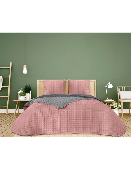 Colcha Bouti de Verano Bicolor Patrón Cosido de Cuadros Modelo Albir