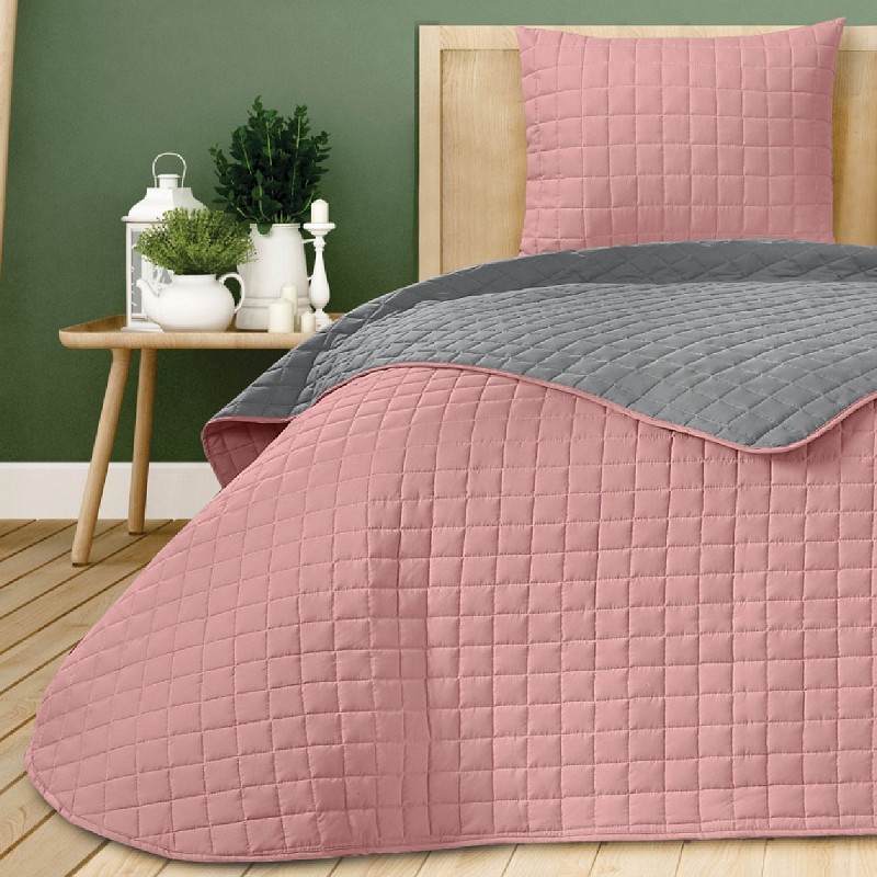 Colcha Bouti de Verano Bicolor Patrón Cosido de Cuadros Modelo Albir