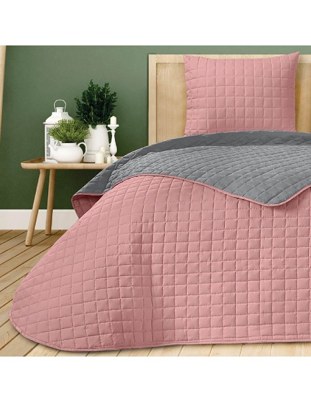 Colcha Bouti de Verano Bicolor Patrón Cosido de Cuadros Modelo Albir