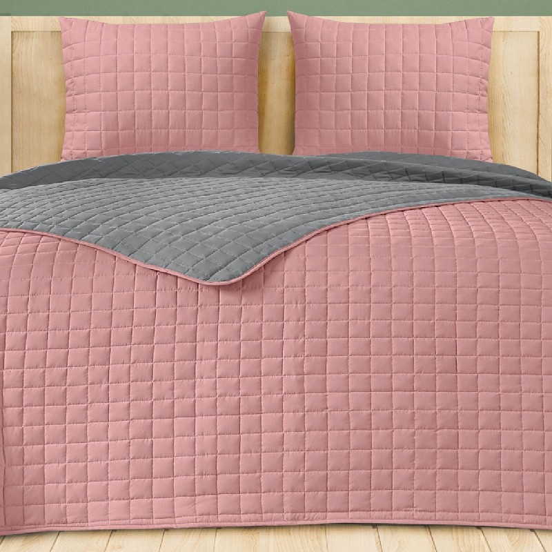 Colcha Bouti de Verano Bicolor Patrón Cosido de Cuadros Modelo Albir