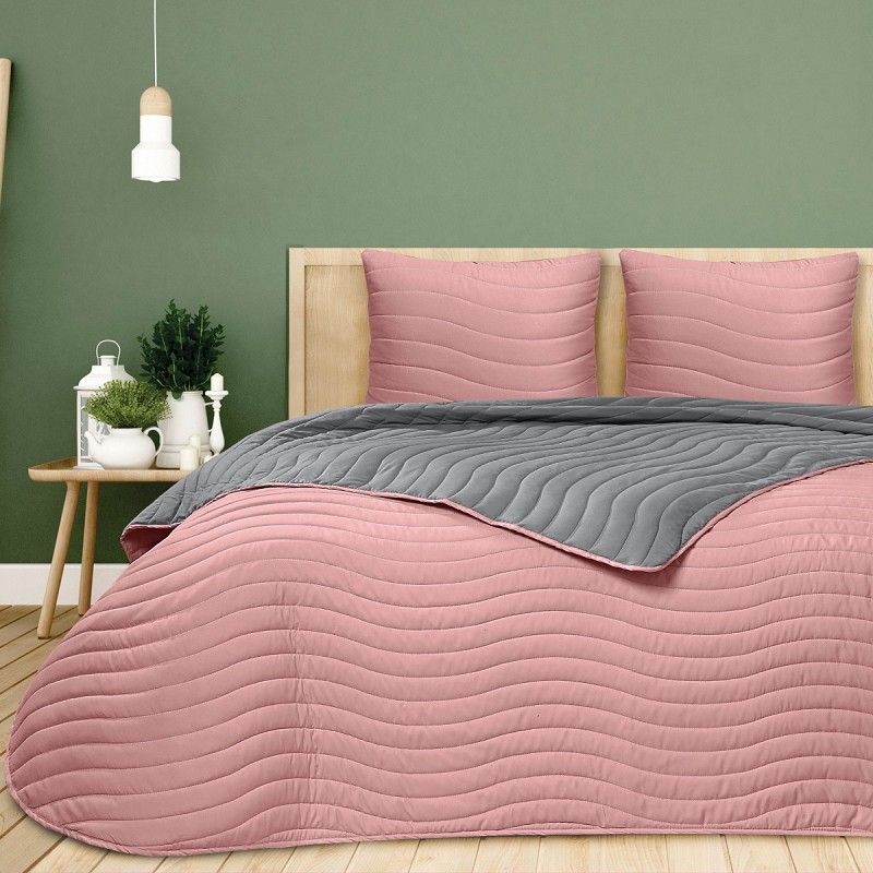 Colcha Bouti de Verano Bicolor Patrón Cosido Olas Modelo Altea