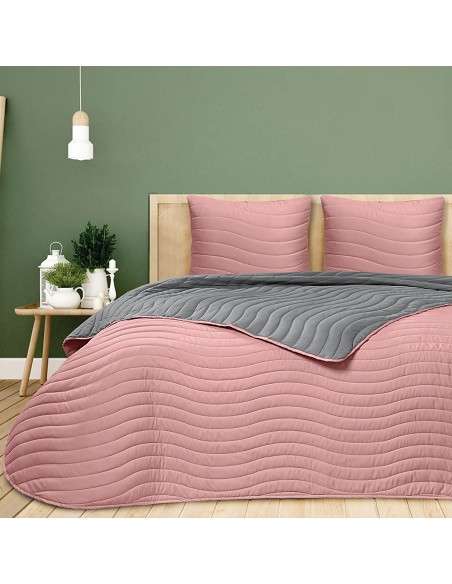 Colcha Bouti de Verano Bicolor Patrón Cosido Olas Modelo Altea