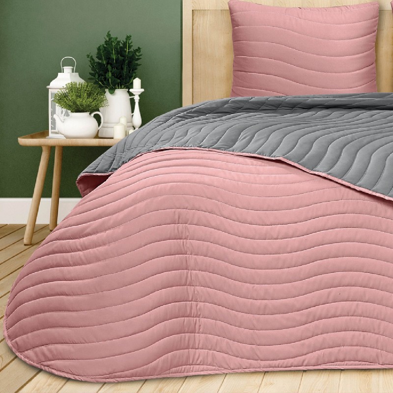 Colcha Bouti de Verano Bicolor Patrón Cosido Olas Modelo Altea