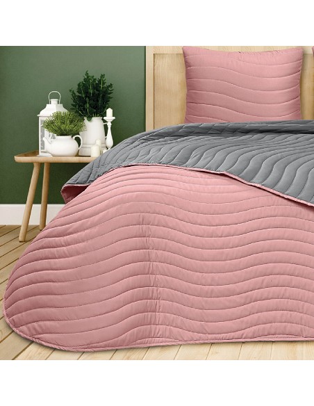 Colcha Bouti de Verano Bicolor Patrón Cosido Olas Modelo Altea