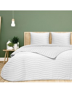 Colcha Bouti de Verano Bicolor Patrón Cosido Olas Modelo Altea 2