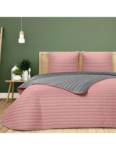 Colcha Bouti de Verano Bicolor Patrón Cosido de Lineas Modelo Moraira