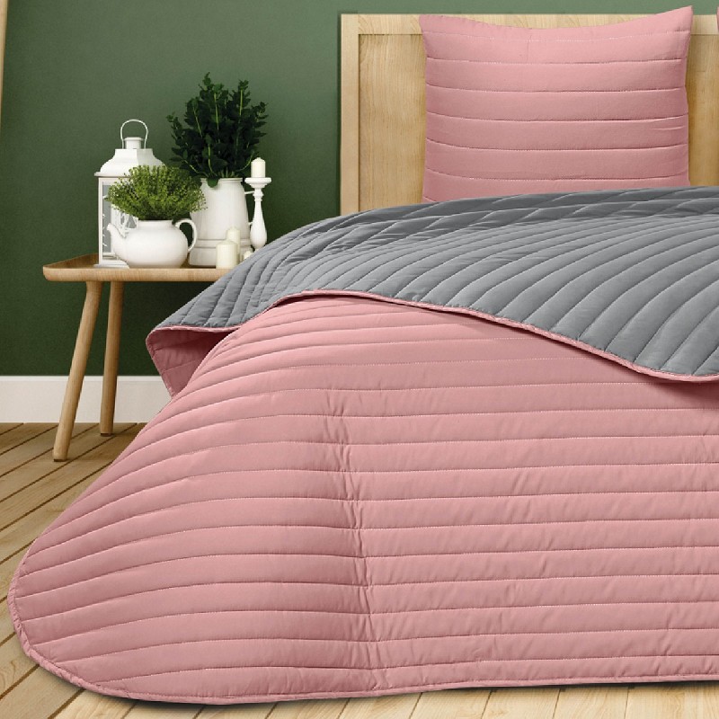 Colcha Bouti de Verano Bicolor Patrón Cosido de Lineas Modelo Moraira