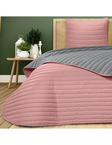 Colcha Bouti de Verano Bicolor Patrón Cosido de Lineas Modelo Moraira