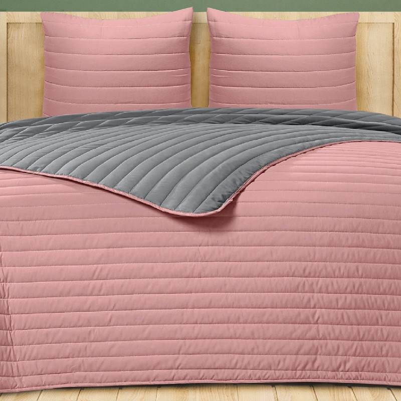 Colcha Bouti de Verano Bicolor Patrón Cosido de Lineas Modelo Moraira