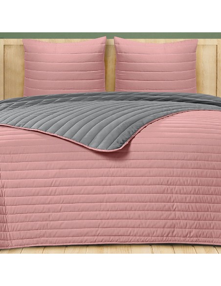 Colcha Bouti de Verano Bicolor Patrón Cosido de Lineas Modelo Moraira