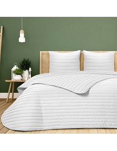 Colcha Bouti de Verano Bicolor Patrón Cosido de Lineas Modelo Moraira 2