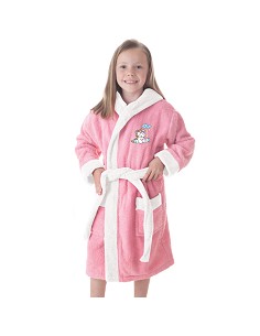 Albornoz de Baño Infantil Capucha para Niñas Blanc Unicorn 100% Algodón 2