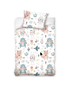Funda Nórdica para Cuna Estampado Animales 100% Algodón BABY201008