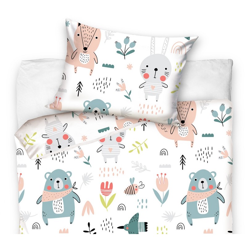 Funda Nórdica para Cuna Estampado Animales 100% Algodón BABY201008