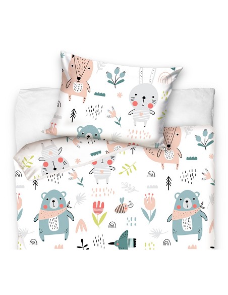 Funda Nórdica para Cuna Estampado Animales 100% Algodón BABY201008