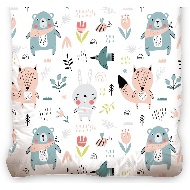 Funda Nórdica para Cuna Estampado Animales 100% Algodón BABY201008