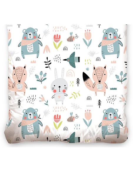Funda Nórdica para Cuna Estampado Animales 100% Algodón BABY201008