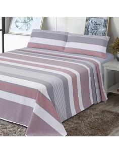 Juego de Sábanas Tejido Algodón y Poliéster Zarautz Nude