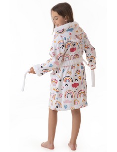 Albornoz Toalla para Niñas Terciopelo 100% Algodón Rainbows