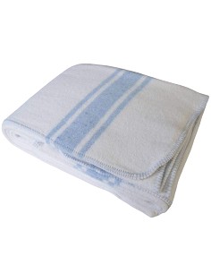 Manta de Algodón Para Hotel y Residencias Azul y Blanca 450 Gr 2