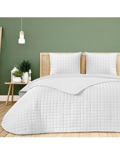 Colcha Bouti Reversible Albir Blanca Itziar Cosida Cuadros Hotel