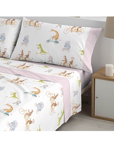 Juego de Sábanas Infantil Corredores Rosa