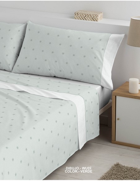 Juego de Sábanas Infantil Wudi Verde