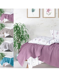 Colcha Multiusos Foulard Sofá Nido de Abeja 100% Algodón Metali de Sibiles 2