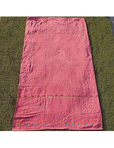 Toalla de Playa Lagarto Rosa Fluor 100% Algodón