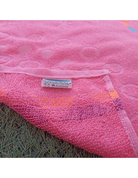 Toalla de Playa Lagarto Rosa Fluor 100% Algodón