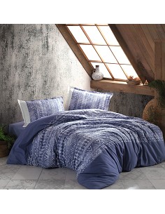 Funda Nórdica Étnica 100% Algodón Turco Mud Blu de Sibiles