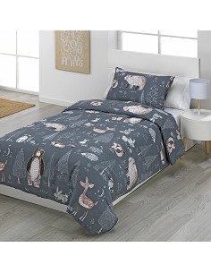 Funda Nórdica Infantil Cama 90 y Cama 105 Cierre Botones Forest