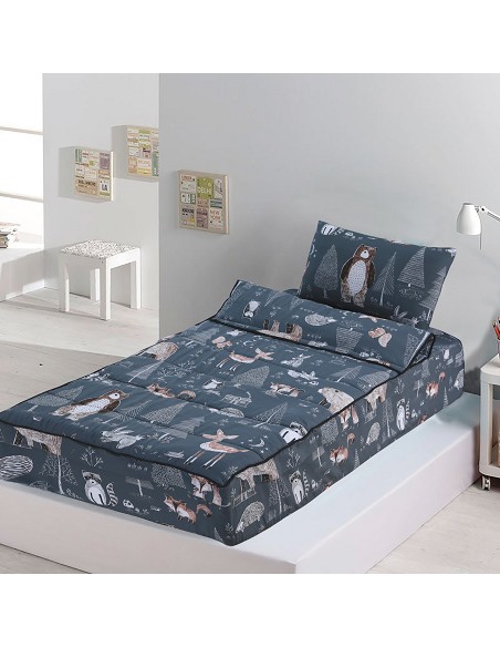 Saco Nórdico Ajustable Cremallera Infantil Cama 90 y Cama 105 Forest