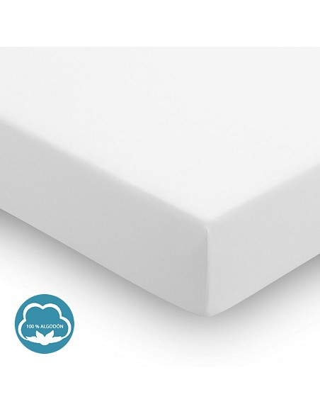 Sábana Bajera Blanca Hotel 100% Algodón