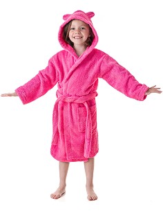 Albornoz Niños y Niñas 100% Algodón Natural Capucha con Orejas 2