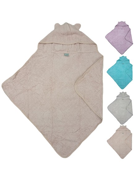 Capa de Baño Bebé con Capucha y Orejas 100% Algodón Natural