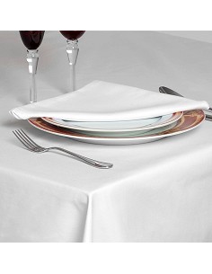 Servilleta Hostelería de Tela Blanca Satén Polialgodón 50X50 cm 2