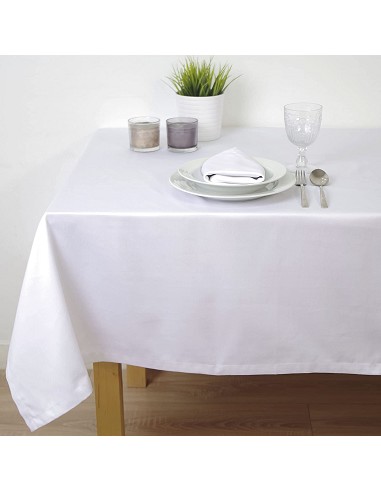 Mantel Hostelería de Tela Blanca Satén Polialgodón