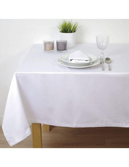 Mantel Hostelería de Tela Blanca Satén Polialgodón