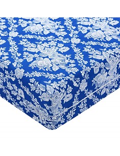 Funda de Colchón Poliéster Cremallera Estampado Flores Azul