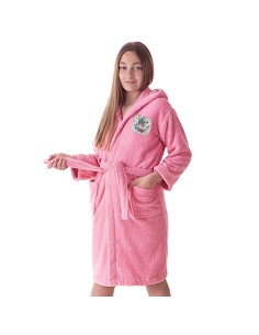 Albornoz Niña Baño 100% Algodón Capucha y Bolsillos Good Vibes