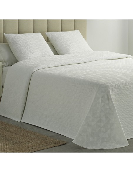 Colcha Piqué Jacquard Hotel Diseño Geométrico Beta